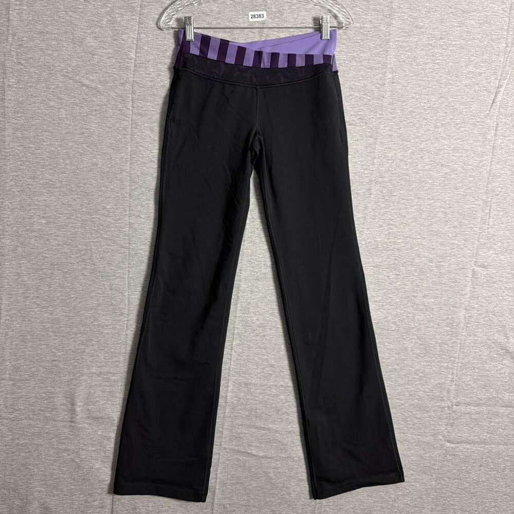 LULULEMON ASTRO PANTS 6 STRAIGHT LEG CROSSOVER WAIST FULL LUON YOGA 34.5" INSEAM